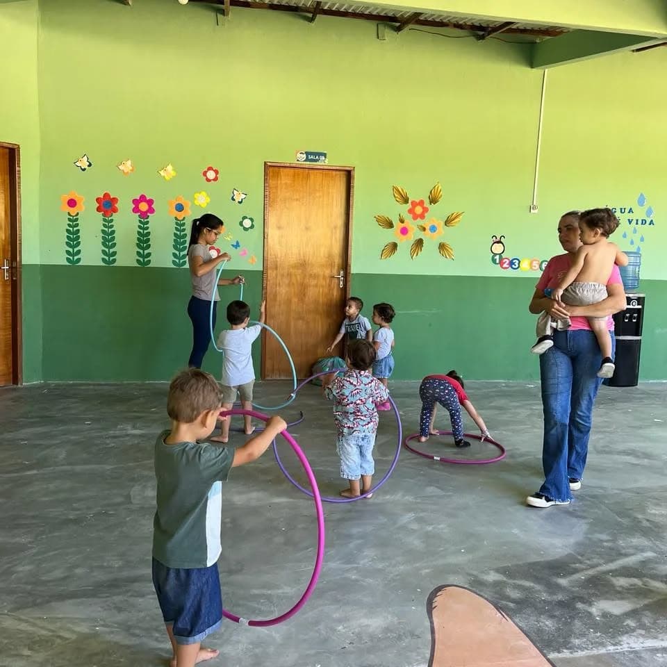 Children participating in a community activity